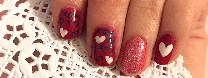 XOXO Valentine's Nail Art • Katie Crafts